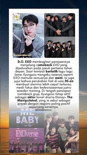 Usia 30-an Nggak Bohong! Curhatan Jujur D.O. Jelang Comeback EXO! #kyungsoo #kpop #kdrama #shorts