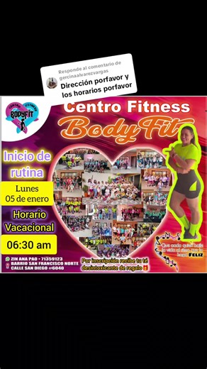 Respuesta a @gercinaalvarezvargas Volvemos💃🏻🎶💃🏻🎶💃🏻 Este lunes 05/01 alas 06:30am 💃🏻_Baila con un propósito, ya sea bajar de peso, hacer amigas💕, sacar estrés🥳, te aseguro que te va a pasar eso y mucho más.. SUMATE a nuestra hora feliz_😃 Te esperamos‼️ Es sin experiencia previa, no importa así sabes bailar o no lo que importa es que te diviertas 🎉 oxides calorías ❤️‍🔥 bailando💃🏻 y realizando rutina de ejercicios 🏋🏻‍♀️ 🔸Rutina semanal 30bs 🔸Rutina diaria 12bs *PROMOCIÓN DE MES