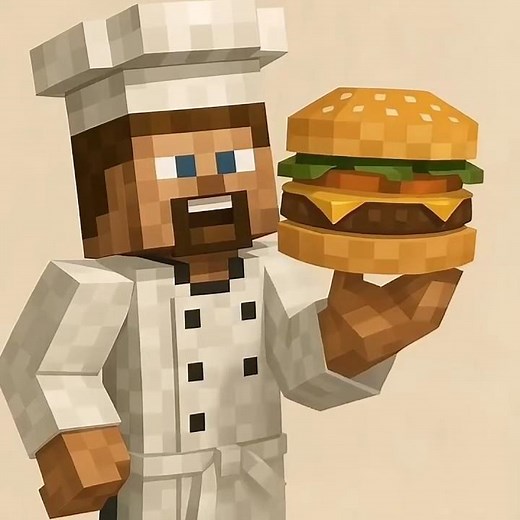 Steve the Chef Cooks the Ultimate Minecraft Burger ! 🍔