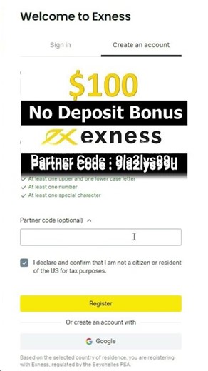 Exness Partner Code: 9la2lys99u
