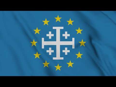 Christian Union of Europe Flag Waving 4K | EU Christian Flag Animation
