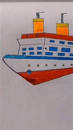how to draw a ship 🚢 step by step easy drawing #viral#short#
