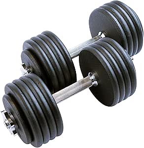Body-Solid (BSTADBPR) Tools Adjustable Weight Dumbbell Set, 5-45 lb Pair - Perfect for Home Workouts and Exercise, Includes Two Knurled Dumbbells Handles with Spin Lock Collars