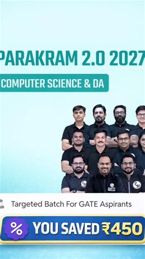 #PW# PARKRAM 2.0 2027 FOR COMPUTER SCIENCE &DA# IN HINGLISH ALL FACULTY REVIEW BATCH DETAILS