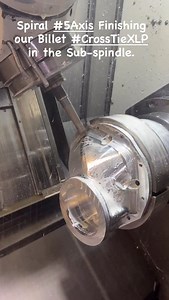 4.1K views · 565 reactions | On our billet CrossTie 3rd’s, raw material is loaded in our Mazak Integrex’s. It’s five axis machined on the 1st side, then part transferred to the sub spindle. The last remaining features are all bow machined. A 100% finished part is taken out of the machine, with no potential operator errors between opps. #AdvanceTheSport #Mazak #Integrex #DoneInOne #Automation | Tubeworks | Facebook
