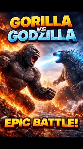 Gorilla vs Godzilla 🦍🔥 Who Will Win? #Shorts #battle #epic #gorilla #ai