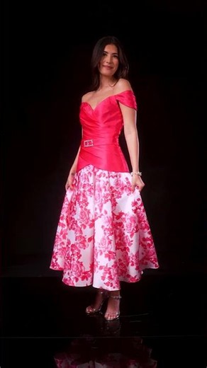 Rachel Allan Bridal RB8244 - Pleated Wrap Bodice Floral A-Line Dress
