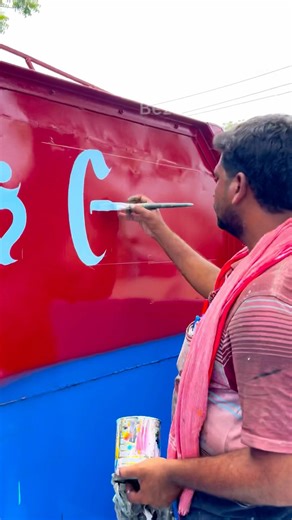 Talented Street Artist creates Amazing paint art on vintage truck #truck #viral #shorts