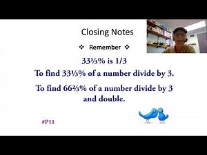 One Third as a Percent is 33 1/3 %