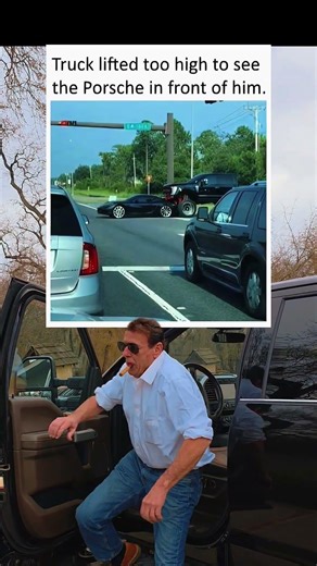 Truck lifted too high 🤣 #Porsche #pickup #truck #roadrage #shorts #meme #fail #Ford #kingranch #lol
