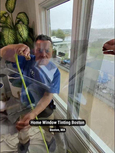 Home Window Tinting Boston | Solar Film Install ASMR & Precision Trim #homewindowtintingboston