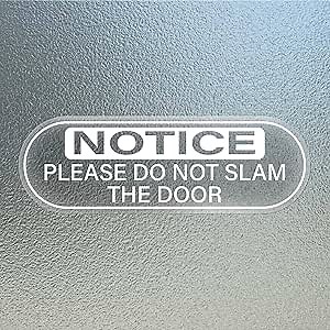 10 Pack Do Not Slam The Door Sticker 2 × 6 Inch Vinyl Self Adhesive Car Door Decals Warning Sign Waterproof Vehicles Windows Clings