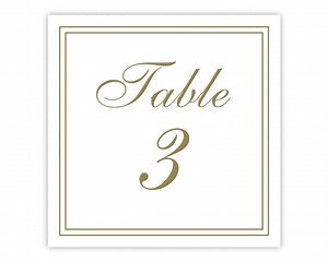 Table Numbers With Gold Border | Formal Wedding Table Number Cards | Printed Table Numbers for Wedding Reception | Dinner Table Numbers - Etsy