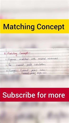 Matching Concept 📖 || Accountancy #shorts #exam
