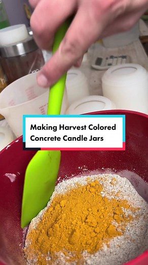 This Harvest Yellow is perfect. #concretepouring #concretecandles #candletok #concretedecor #diyconcrete #diy #processvideos #process #diycandleholder #howitsmade #concrete #fyp #smallbusiness #candle #handpoured #handmade