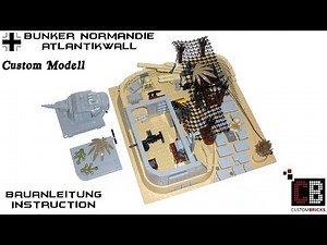 Custom WW2 WWII Bunker Atlantikwall Panzer 4 Flak 36 8.8er aus LEGO ® Steinen