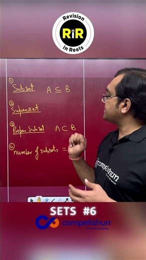 Revision in Reels | (RiR) | Sets Part -6 #mohittyagi #jee2027 #jee2028