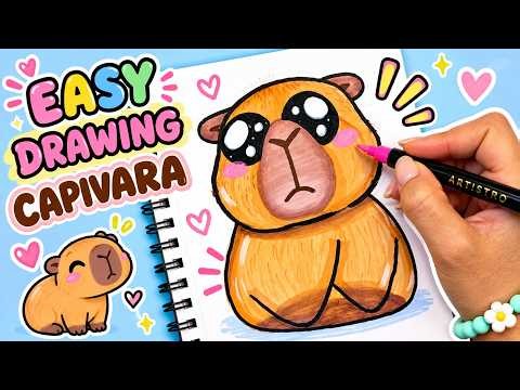 How to Draw a Cute Capybara Easy Drawing Tutorial