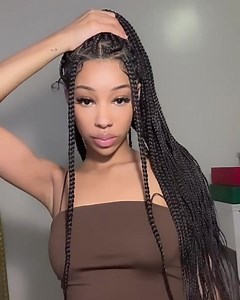 Would you ever wear a box braided wig? #braidedwig #braidedwigtutorial #braidedwigs #knotlessbraids #knotlessbraidswig #boxbraidwig #fyp #olymeihair #olymeiwigs | XCsunnyHair
