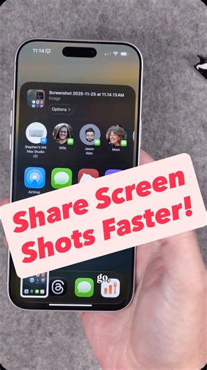 Here’s a trick to share screenshots even faster! #iphonetips #techtips #shortcuts | Stephen Robles