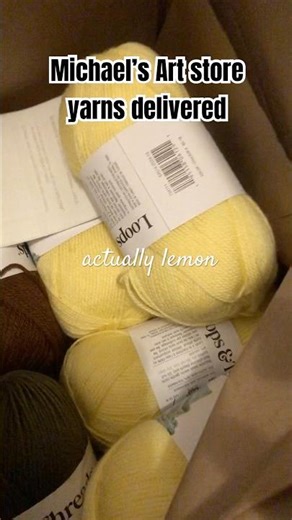 Michael’s Art store yarn delivery neatly organized. Loops and threads knitting