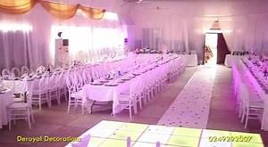 DECOR BY DEROYAL DECORATION DANCEFLOOR, LIGHTING AND SPECIAL EFFECTS BY MEGAMAC STAGE EFFECTS 0243459595/0547891775 | MegaMac Stage Effects