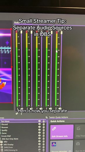 How to separate your audio sources in OBS without any extra software 😁 #twitchtips #newstreamertips #streamertips2023 #smallstreamertips #beginnerstreamertips