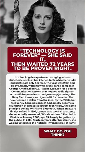 Few People Know The Hollywood Actress Who Quietly Engineered Modern Wireless #HedyLamarr