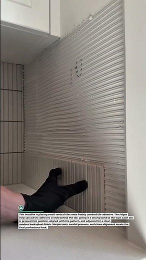 Installing Vertical Tile Backsplash With Adhesive #Tiling #Renovation #Construction