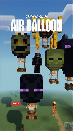 This Minecraft Mob Hot Air Balloon is PEAK 🤯 | Part 4 #minecraft #minecraftshorts