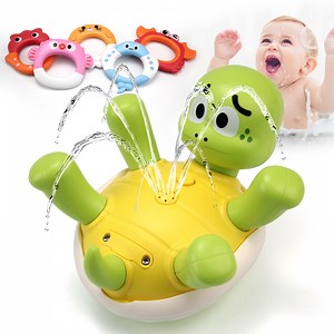 Rechargeable Turtle Bath Toy for Toddlers, Water Sprinkler & Spinning Fountain with 5 Colorful Rings – Baby Bathtub Pool Toy, Safe ABS, Gifts for 3  Year Old Boys Girls
