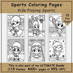 Kids Playing Sports | Fun Printable Coloring Sheets for Kids | Grades K-5
