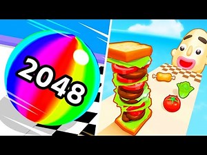 Ball Run 2048 Vs Sandwich Runner - All levels Gameplay Android iOS Ep 1