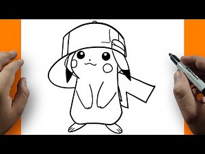 How to Draw Pikachu with Ash's hat Easy Step by Step for Beginners