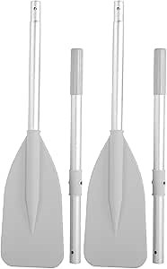 Boat Paddles Jon Boat Oars with Locks High Toughness Inflatable Boat Dinghy Canoe Water Marine Sports Aluminium Alloy Oars 2pcs Paddle with 2pcs Rod Set Oars for Row Boat