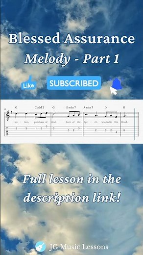 Blessed Assurance guitar tabs melody part 1 🎸 #tutorial #lesson
