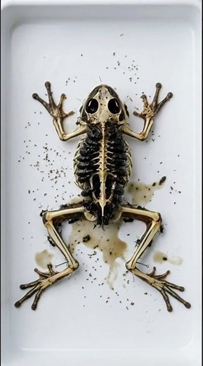 “Green Tree Frog Decomposition Time-Lapse | From Specimen to Skeleton#timelapsebiology#decomposition