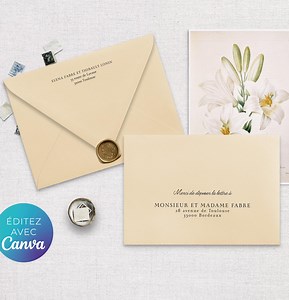 Canva C5 Envelope Template | Wedding, Invitation, or Birth Envelope | Minimalist Romantic Design to Customize - Etsy