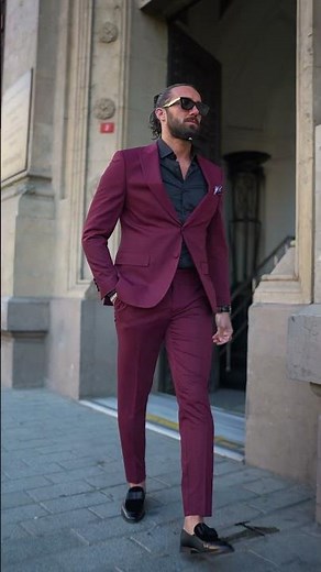 Summer Weddings Burgundy Tuxedo Suit with Tuxedo Loafers. summer elegance and unforgettable entrance