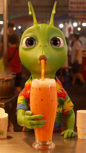 Alien Tries Taiwan Papaya Milk for the FIRST TIME! 🥭😍 | Alien Night Market Diary EP.3