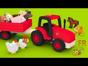 Apprends les animaux de la ferme dessin animé pour bébés en français Learn animals in French