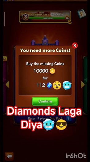 Risky 🥶😎 Gameplay With Diamonds 💎 in carrom pool