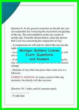 #learnexams Michigan Builders License Exam Questions and Answers video