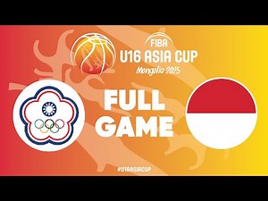 Group Phase | Chinese Taipei v Indonesia | Full Basketball Game | FIBA U16 Asia Cup 2025