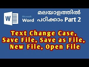 Learn "How to create and save Word document" | Microsoft Word tutorial in Malayalam