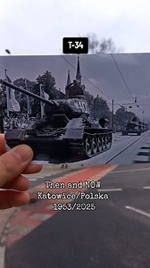 Then and NOW Katowice 22 lipca 1953 roku w ówczesnym Stalinogrodzie (obecnie Katowicach), na ulicy Warszawskiej, odbyla sie defilada wojskowa z okazji Narodowego Święta Odrodzenia Polski. W wydarzeniu, uwiecznionym przez fotografa Wiesława Prażucha, uczestniczyły władze państwowe, w tym marszałek Konstanty Rokossowski, prezentując ciężki sprzęt wojskowy na trybunie honorowej. Inf. odnośnie nazwy Stalinogród. "Katowice stały się Stalinogrodem. 7 marca 1953 r. władze PRL zdecydowały o zmianie nazw