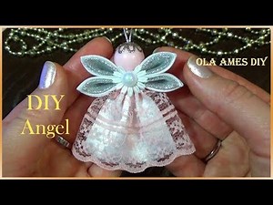 Ангел из лент/Christmas Kanzashi Angel Tutorial/DIY Satin Ribbon Angel/Anjo da fita/Ola ameS DIY