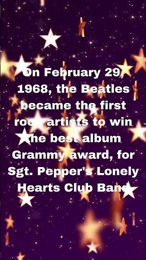 On February 29, 1968, the Beatles won the best album Grammy award #shorts