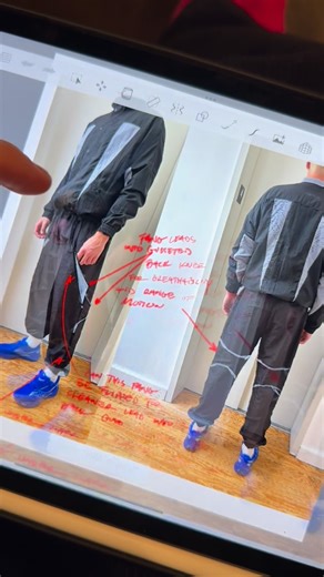 Minted New York on Instagram: "We want to start showing this process for more of our pieces. A technical breakdown of our Fang Trackpant by @claybarckholtz"