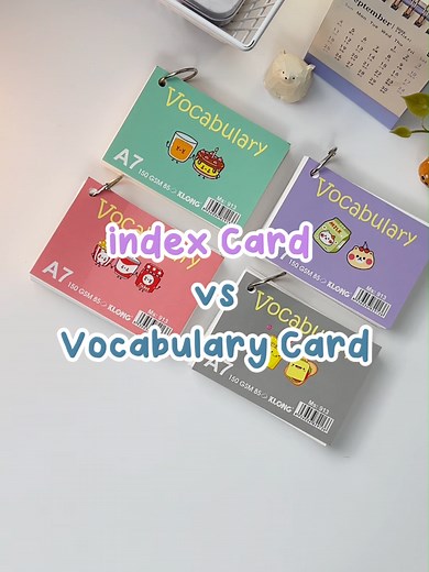 Index Card vs Vocabulary Card #klong #study #fyp